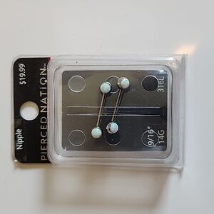 Pierced Nation Opal Nipple Bars